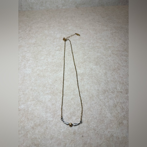 Harry Potter Warner Bros Universal Golden Snitch Silver and Gold Color Necklace - Picture 2 of 7